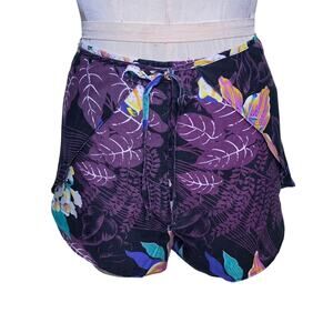 Vintage Womens Wrap Around Diaper Shorts Floral Size Small‎